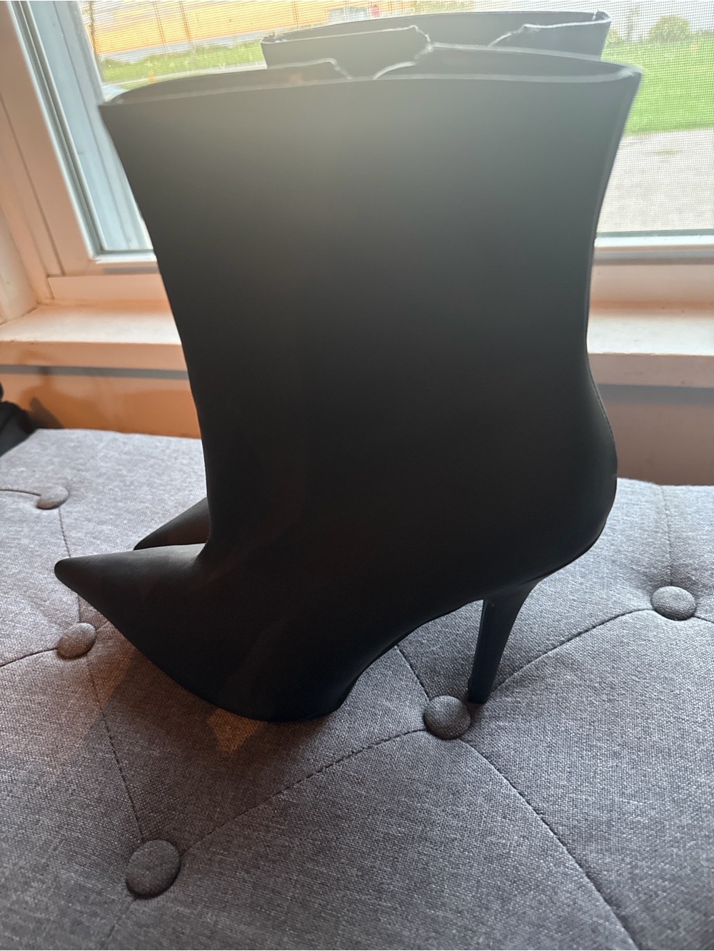 Black Pointed-Toe Stiletto Ankle Boots - Women